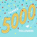 Thank you 5000 followers numbers postcard.